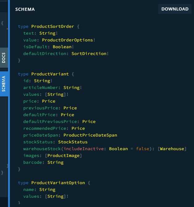 GraphQL Playground Schema functionality